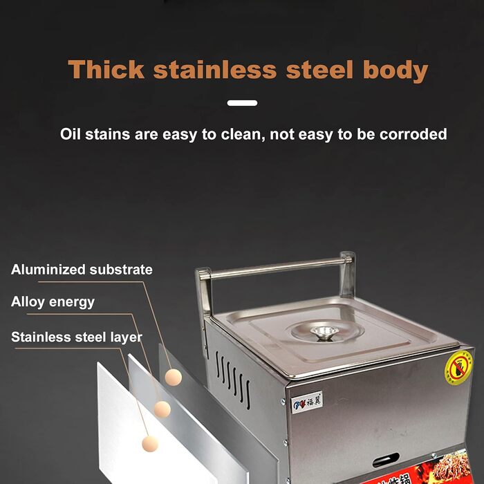 Комерційна газова фритюрниця з нержавіючої сталі з кошиком і кришкою для фритюрниці, швидким нагріванням, настільною олійною фритюрницею для домашнього ресторану для смаженої курки та подвійним циліндром Pomm