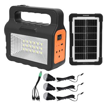 Сонячний генератор TOPINCN із сонячною панеллю та світлодіодними ліхтарями, портативна електростанція для кемпінгу, дому, аварійне джерело живлення на відкритому повітрі