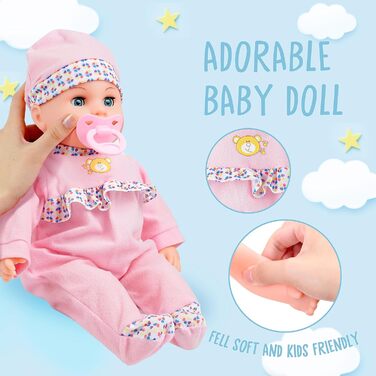 Лялька Toy Choi&39s Baby Doll - розмовляючі ляльки 40 см для дівчаток від 2 років зі звуками та веселими аксесуарами для годування
