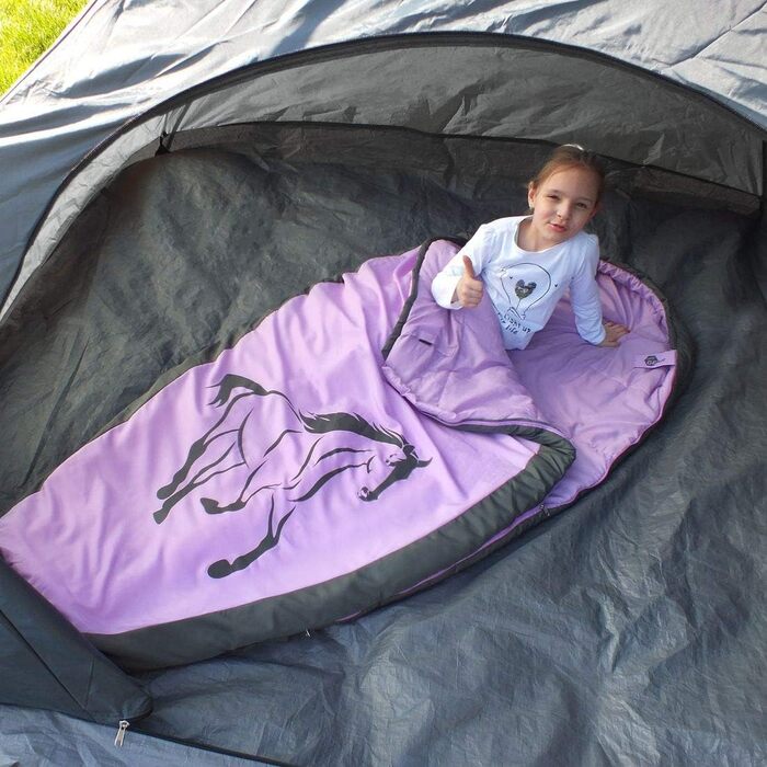Ваш GEAR Дитячий спальний мішок Horse Mummy Sleeping Bag 180x90 см зручний літній спальний мішок 300 г/м Pink Grey екстра теплий