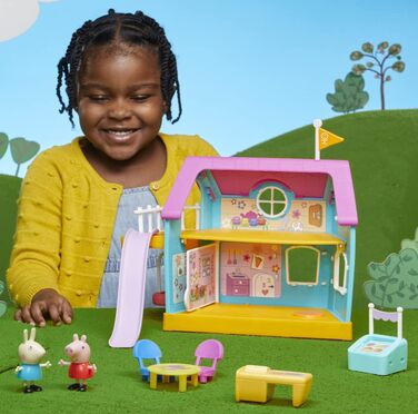 Іграшка для дошкільнят Peppa Pig Hasbro Kids Clubhouse зі звуковими ефектами, що включає 2 фігурки та 7 аксесуарів, вік 3.