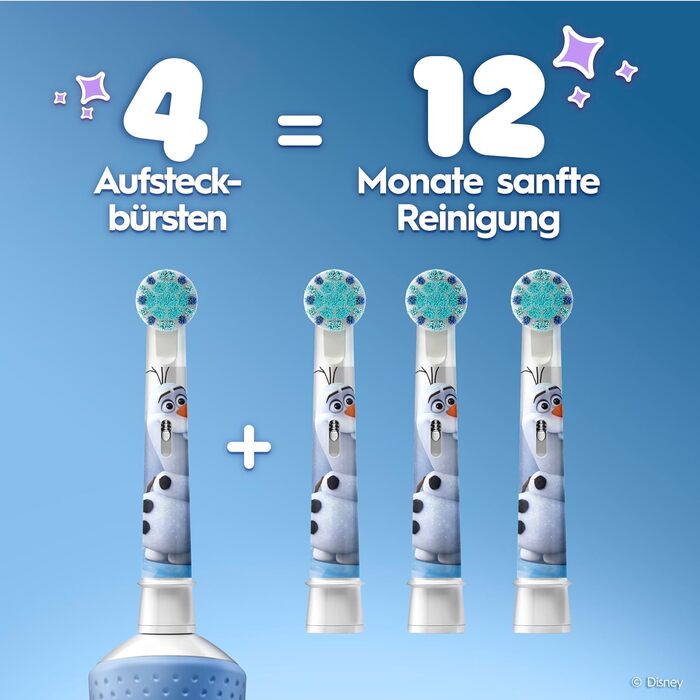 Насадки для дитячої електричної зубної щітки Oral-B Pro Kids Frozen оригінальні змінні насадки, надзвичайно мякі щетинки, для дітей від 3 років білі, 8 шт.