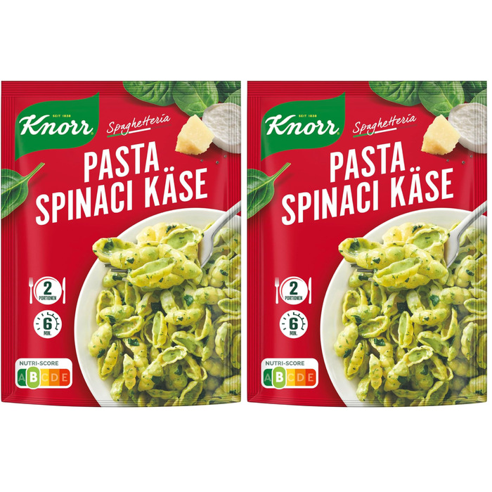 Готова страва Knorr Spaghetteria Паста зі шпинатом та сиром, 2 порції (набір з 2 упаковок)
