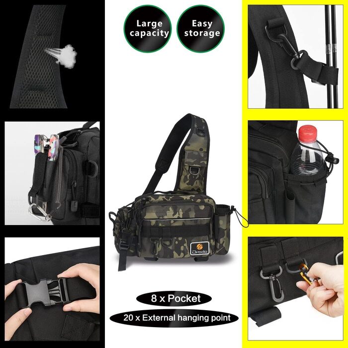 Водонепроникний і зносостійкий рибальський рюкзак для рибальських аксесуарів