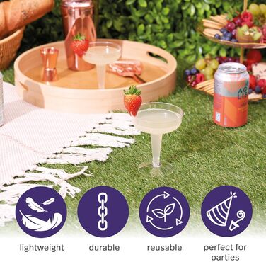 Преміум келихи купе з пластику (120мл) - багаторазові коктейльні келихи, келихи для шампанського, келихи для шампанського пластико