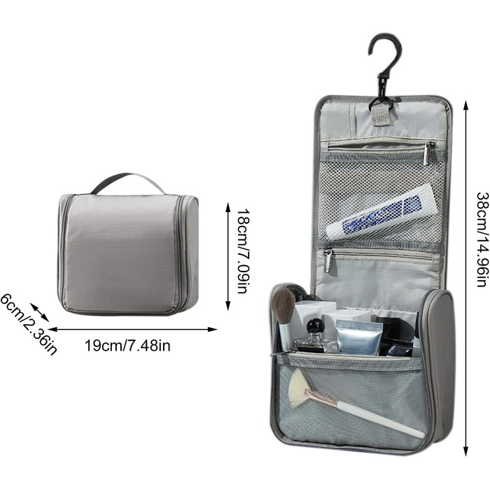 Косметичка Huvqianu з відділеннями, портативна косметичка, дорожній органайзер для макіяжу, косметичка, водонепроникна сумка для з