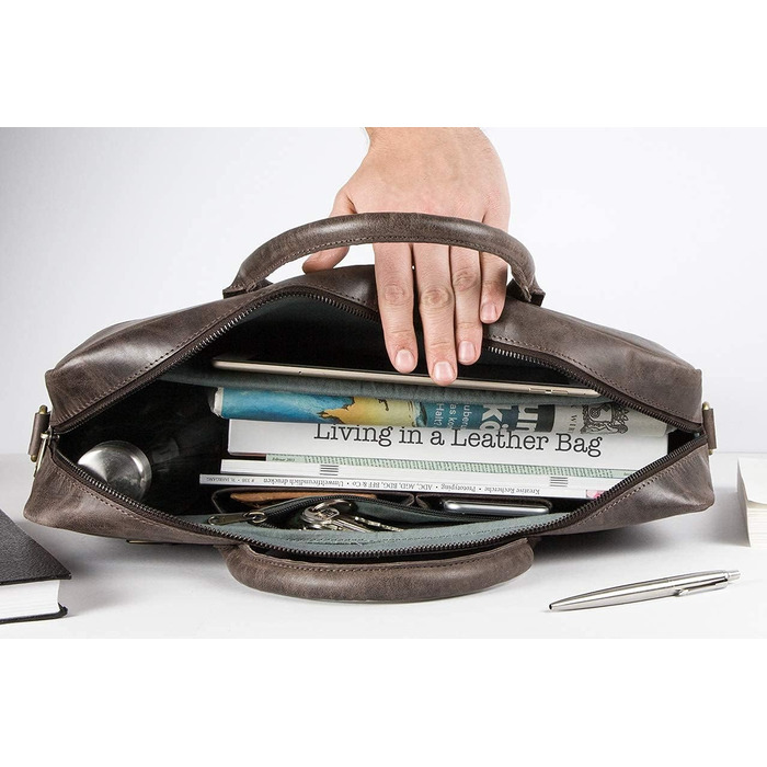 Сумка-портфель (M). Велика сумка ручної роботи, сумка для ноутбука і сумка через плече зі шкіри. Високоякісна чоловіча сумка з нат