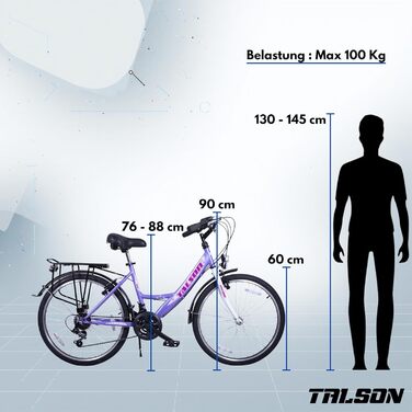 Велосипед Talson 24 дюйми, 21 швидкість з підсвічуванням, фіолетово-білий