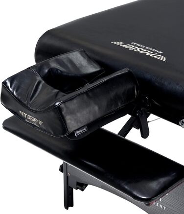 МАСАЖНЕ ОБЛАДНАННЯ MASTER 76 см Мобільний масажний стіл Galaxy ThermaTop з інтегрованою системою обігріву Складане масажне ліжко Масажна лава Косметичне ліжко Портативне косметичне ліжко Дерев&39яна сумка для перенесення, чорний колір ThermaTop 76 см