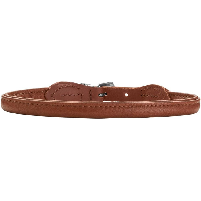 Ошийник для собак HUNTER Round & Soft Canadian UP, колір коньяк, м'яка та гладка шкіра, класичний дизайн, делікатний до шерсті, круговий прошитий, екологічно стійкий, виготовлено в Німеччині, розмір 45 коньяк 45