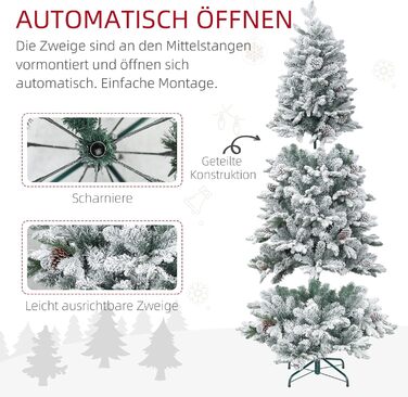 Штучна ялинка зі снігом 183 см HOMCOM