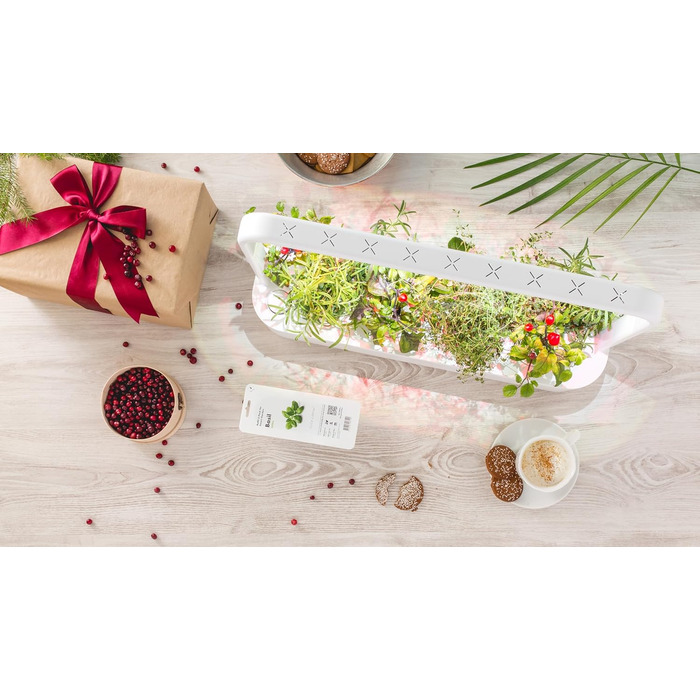 Кімнатний сад Click and Grow, простіше, ніж гідропонна система вирощування, Розумний сад зі світлодіодним підсвічуванням, трав&39яний сад, крита теплиця з 9 рослинними коробочками в комплекті (білий)