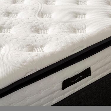 ПОСТІЛЬНА БІЛИЗНА BSS Матрац Basel 160x200 см з топпером Преміальний пружинний матрац Pocket Spring, висота 30 см, рівень жорсткості H3 7-зонний ортопедичний, дихаючий та гіпоалергенний (1 матрац з топпером) 160 x 200 см
