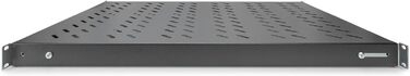 Полиця - Змінна глибина - Для стаціонарного встановлення - 19 дюймів - 1U - Вантажопідйомність 50 кг - Для мережевих шаф та серверних стійок - Глибина шафи від 1000 мм - Чорний колір Глибина шафи 708 мм Чорний колір, 97649 -
