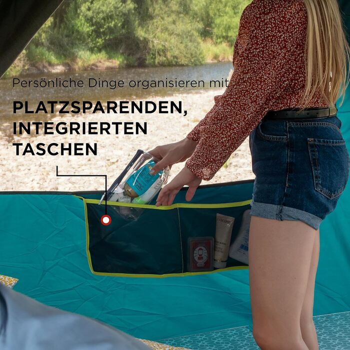 Восьмикутник Coleman з великими вікнами, панорамний огляд на 360, стабільна конструкція зі сталевих стовпів, повністю інтегроване підлогове покриття, просте встановлення, 100 водонепроникний, зелений/затемнюючий, одинарний