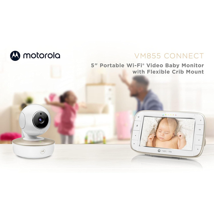 Із додатком Motorola Nursery та 5-дюймовим батьківським блоком - нічне бачення, температура та двосторонній зв&39язок Білий/золоти