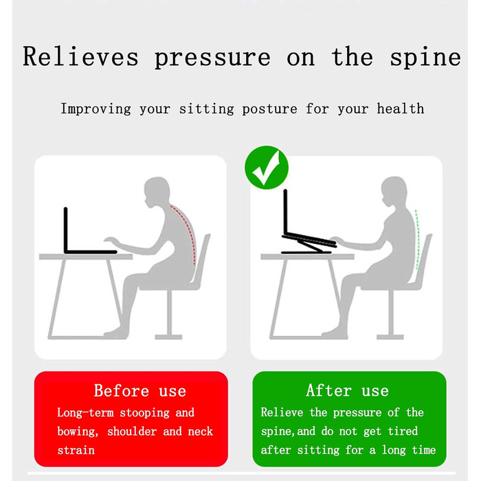 Підставка для ноутбука, металева, складана, портативна, з регульованим кутом нахилу та вентиляційними отворами, сумісна з ноутбуками до 17 дюймів