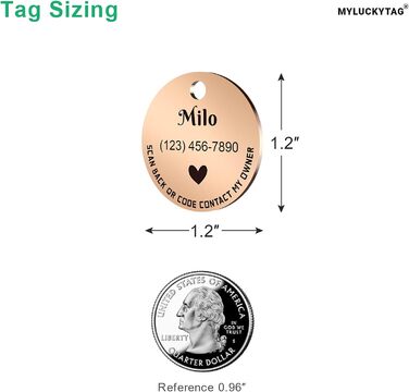 Персоналізовані ідентифікаційні жетони для домашніх тварин MYLUCKYTAG Жетони для собак - Жетони для ідентифікації QR-коду - Онлайн-профіль домашніх тварин - Надсилання сповіщень про місцезнаходження домашніх тварин електронною поштою після сканування