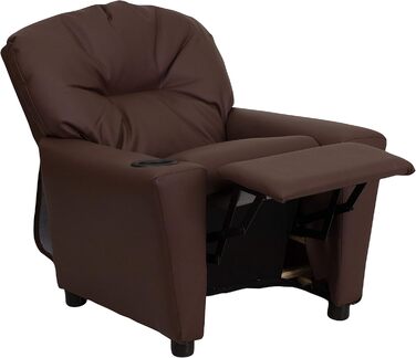 Дитяче крісло Flash Furniture, сучасне, з підсклянником, шкіра, коричнева LeatherSoft