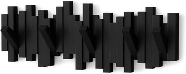 Вішалка Umbra Stbchen - Сучасна та компактна вішалка з 5 рухомими гачками для курток, пальто, шарфів, сумок та іншого, чорний чорн