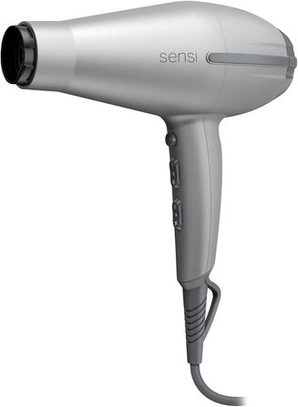 Професійний фен Gama Italy Tempo 5D Sensi, 2200 Вт, інноваційна технологія 5D Ultra Ozone Ion Protect для максимального догляду та захисту волосся, 530 г, сріблястий/чорний