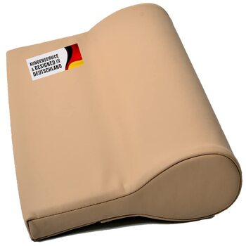 Масло- та водовідштовхувальна подушка для шиї для масажу, виготовлена з дрібнопористого пінопласту та з поліуретановим чохлом, як подушка для підтримки шиї для масажного столу (бежевий)