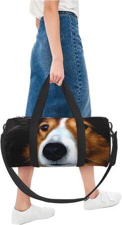 Спортивна сумка для подорожей, малюнок Шетландська вівчарка, Чорна, Універсальний розмір, Дорожня сумка