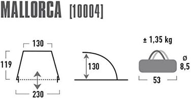Пляжний навіс High Peak Mallorca, синій/бірюзовий, 10004