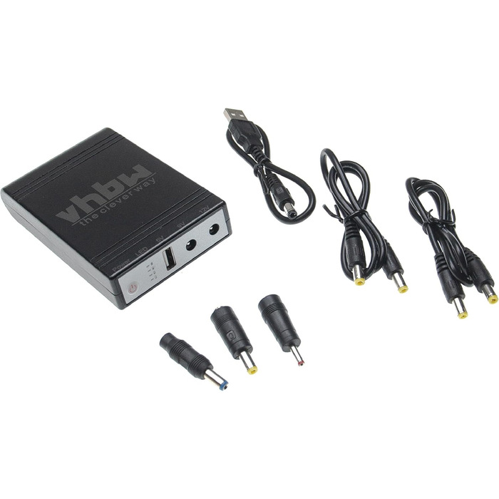 ДБЖ vhbw Mini UPS для роутерів, IP-камер, модему, комп'ютерів - джерело безперебійного живлення USB 5 В/постійного струму 9 В/постійного струму 12 В, 1,0 А
