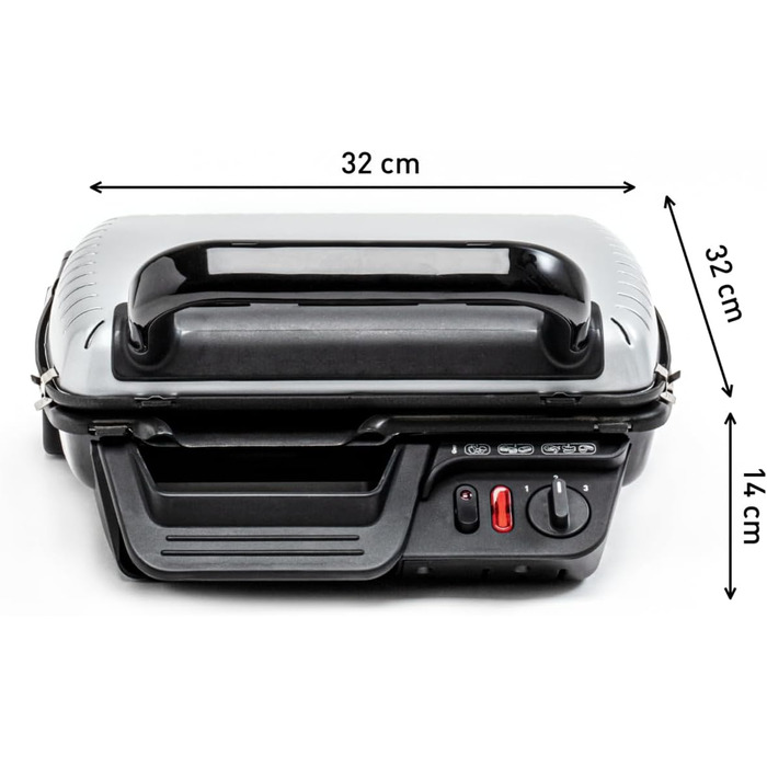 Контактний гриль 2-в-1 Tefal GC3050 сендвічниця та настільний гриль/BBQ, подвійна антипригарна поверхня, регульований термостат, 2000 Вт, 32 x 32 x 14 см