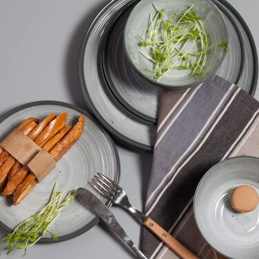 Набір меламінового посуду для 8 осіб, 24 предмети кемпінгового посуду, включаючи тарілки та миски, ідеально підходить для садових вечірок, вечірок на терасі, караванів