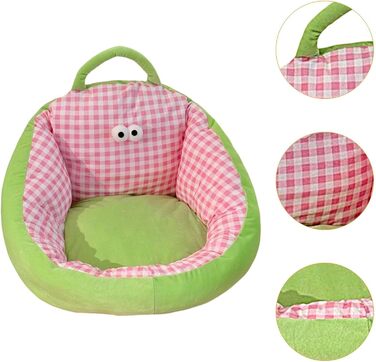 Дитячий диван-крісло MERIGLARE, дитяче крісло-диван, декоративне тканинне крісло зі спинкою, дитяче підлогове крісло з пухнастого оксамиту та шовкового наповнювача для ігрової кімнати, рожеве, L