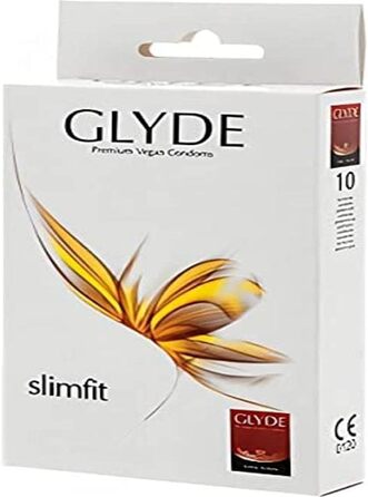 Тонкі презервативи Glyde Ultra Slimfit 10 шириною 49 мм (XS), веганські презервативи без казеїну, сертифіковані Vegan Flower.