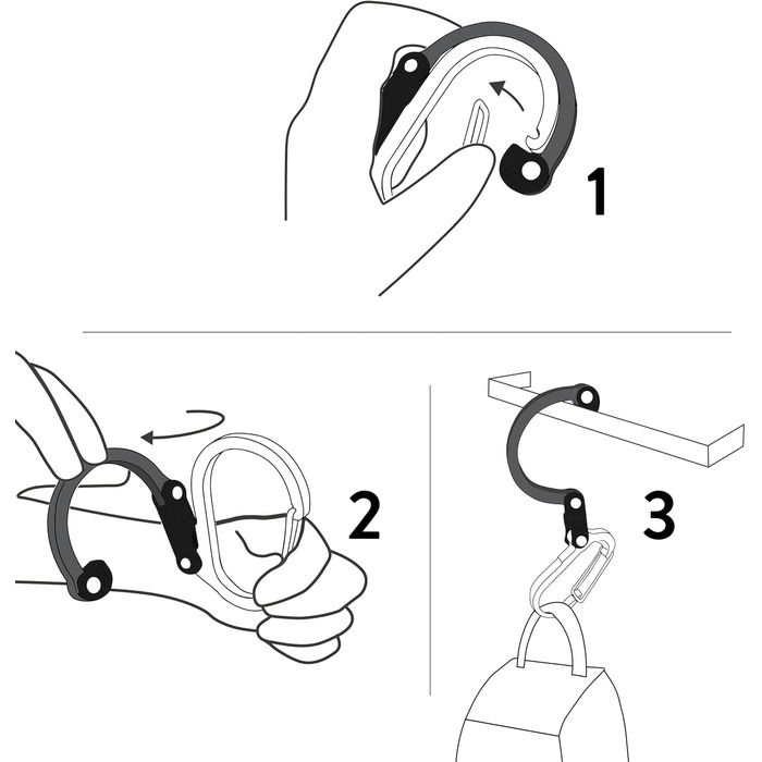 Карабін та гачок Gear AID Heroclip (міні) для підвішування сумок, ліхтарів, колясок, інструментів, шоломів, пляшок з водою тощо. Міні-синій.