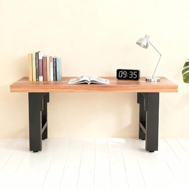 Сталеві ніжки для столу Wiltec, комплект з 2 шт., квадратні труби 60x72 см, чорне порошкове покриття, доріжки для столу, каркас столу, основа столу