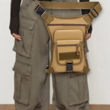 Поясна сумка Fenteer, сумка для відпочинку, регульована сумка, водонепроникна сумка для ніг, сумка для риболовлі для подорожей на природі, для дорослих, хакі