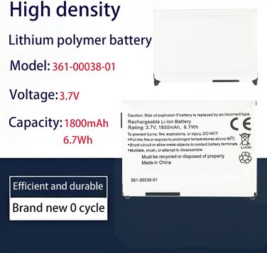 Замінний акумулятор, сумісний з Garmin Zumo 660, 650, 600, 361-00038-01