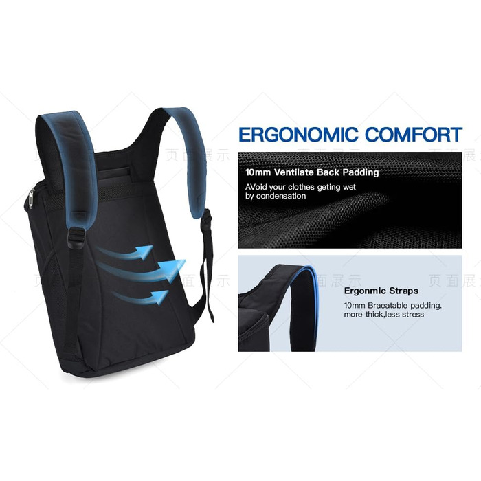 Рюкзак-холодильник 25 л, сумка-холодильник, сумка для пікніка, велика ізольована сумка-холодильник для пікніків/барбекю/кемпінгу/прогулянок/шопінгу (чорний)