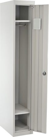 Шафка Mendler Boston T163, гардеробна, шафка для роздягальні, металева 180x30x50см згідно ASR A4.1 - сіра