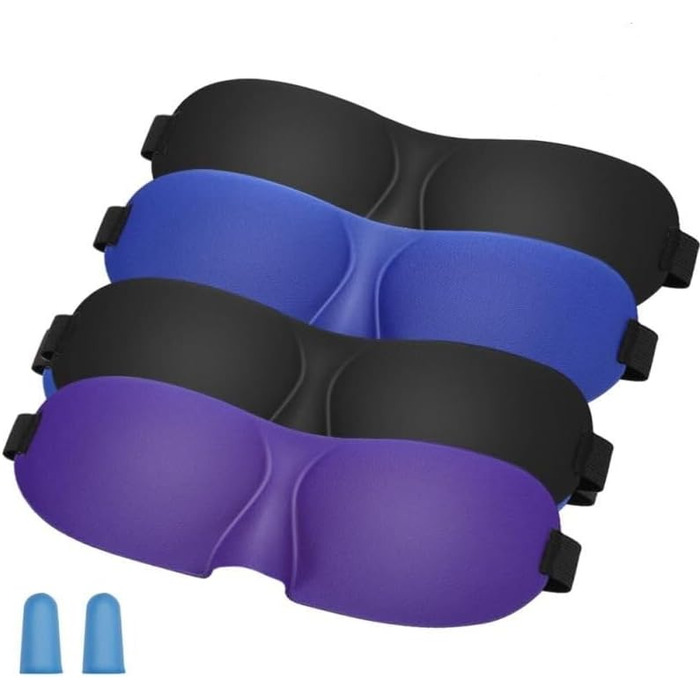 Маска для сну, зручна, регульована, 3D контур, підходить для чоловіків і жінок, 4 шт. и