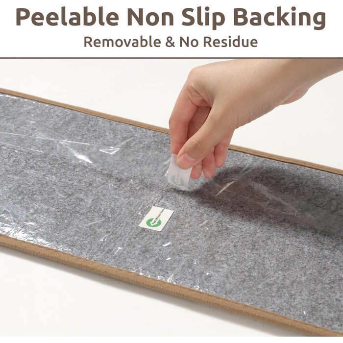 Килимки для сходів PADOOR для внутрішніх дерев&39яних сходів, що миються, багаторазові, самоклеючі, для дітей та собак, 20,3 x 76,2 см, коричневі, 15 шт.