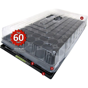 Кімнатна теплиця Profi XL з автоматичним зрошенням для вирощування кімнатної теплиці з ванною капілярна система горщикова пластина витяжка, 24 Hydroponics 60