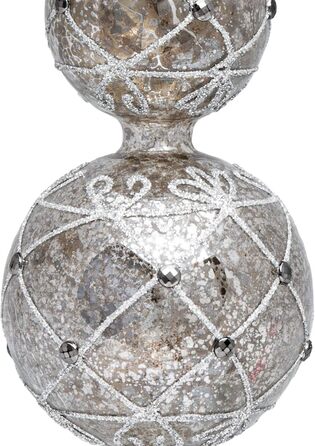 Ялинкова верхівка 30 см срібна SIKORA