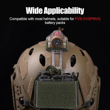 Підсумок для батареї тактичного шолома NVG, підсумок для батареї страйкбольного шолома з кріпленням на липучці та петлі для системи утримання батареї PVS31, армійський зелений