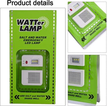 Світлодіодний ліхтар для морської води - не потребує батарейок та зарядки, яскравість 50 люмен, 140 годин роботи, для кемпінгу, надзвичайних ситуацій та використання на свіжому повітрі, 20,3 x 10,2 см, шнурок у комплекті