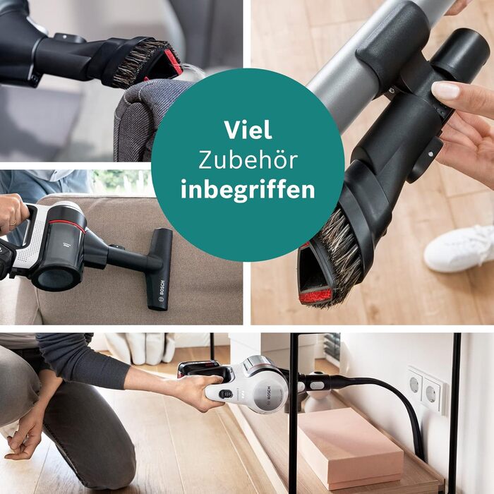 Акумуляторний пилосос Bosch Unlimited 7 BSS715CARP, бездротовий, шарнірна трубка, гігієнічний фільтр, 10-річна гарантія на двигун,