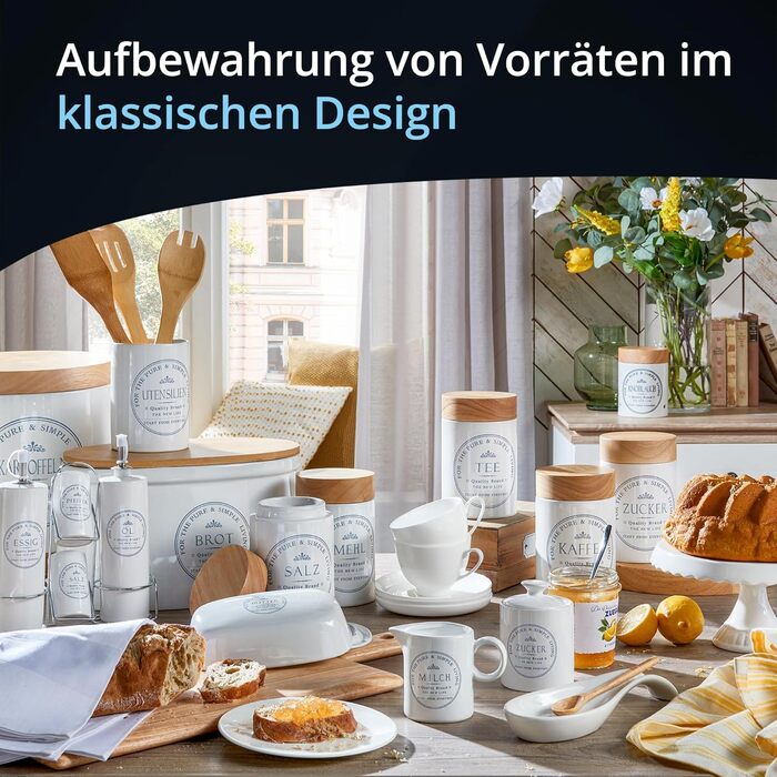 Контейнери для зберігання цибулі та часнику, керамічні, білі з дерев&39яною кришкою та бамбуком, круглі, у вінтажному сільському стилі, набір горщиків для цибулі та часнику, глянцеві, з етикеткою Цибуля та часник