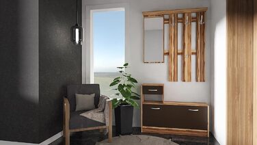 Шафа для одягу August Nuss - Шафа для одягу з дзеркальною тумбою для взуття та вішалкою для одягу Ширина 100 см, висота 72,6 см (н