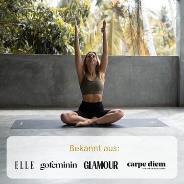 Килимок для йоги Lotuscrafts, тонкий та складаний, виготовлений з натурального каучуку, зроблено в Іспанії, легкий дорожній килимок вагою 1 кг, 185 x 65 x 0,13 см, тонкий килимок для йоги для використання в дорозі, колір індиго