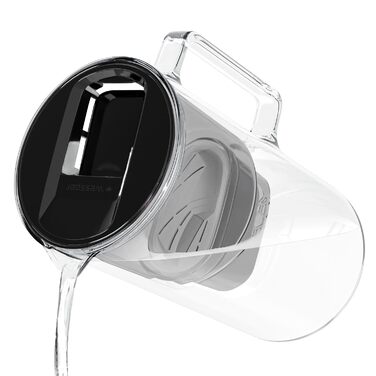 Скляний глечик для фільтра води Wessper 3л, заміна картриджів для Dafi Unimax Aquaphor A5 BRITA Maxtra PHILIPS AWP212/10, включаючи 1 картридж для фільтра для води, зменшує вапняний наліт і хлор, чорний